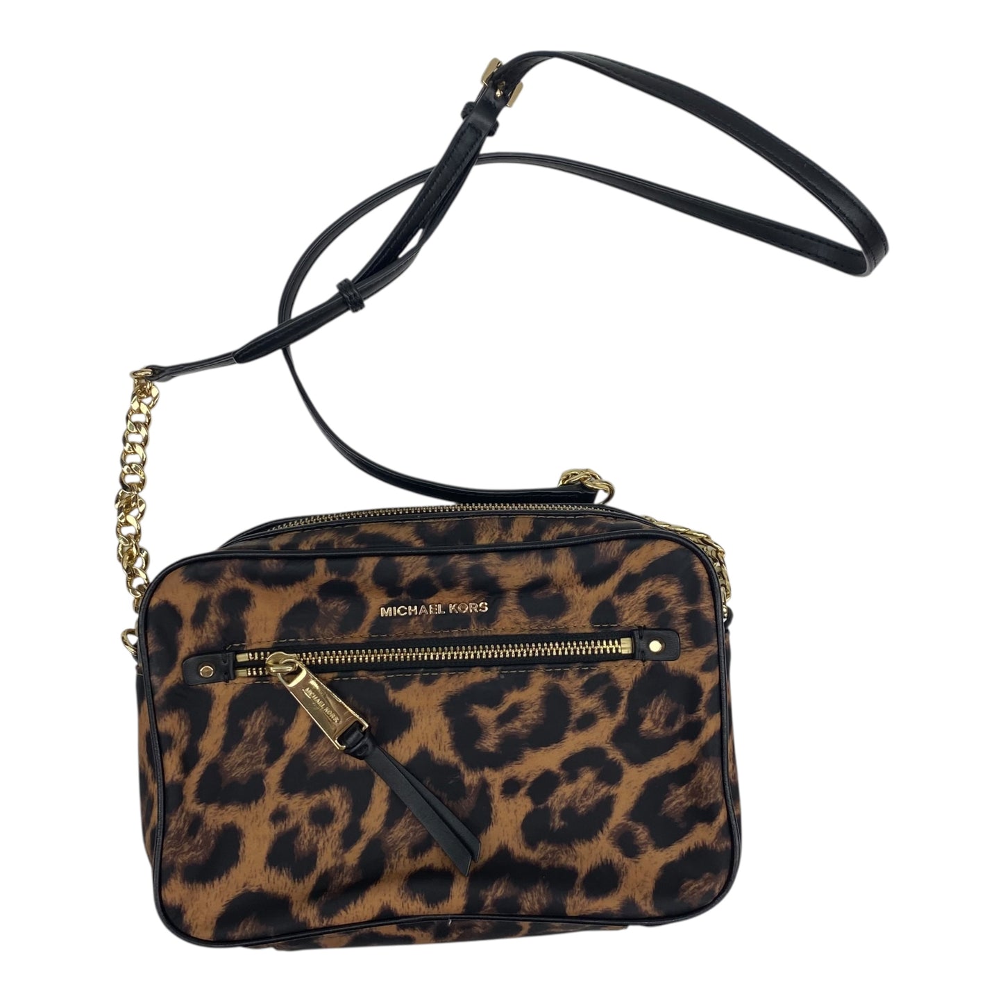 Crossbody Designer By Michael Kors In Animal Print, Size:Medium