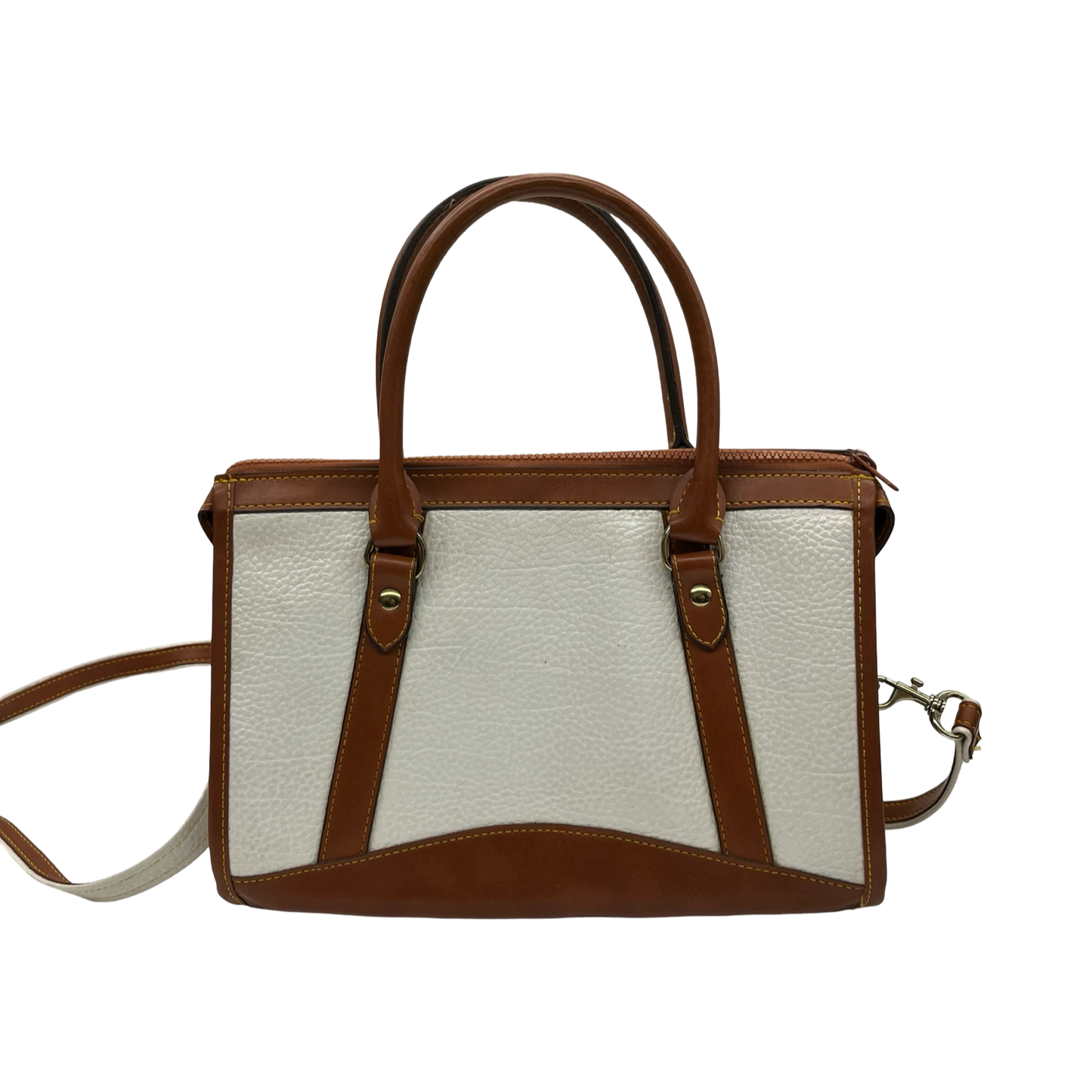 Crossbody Designer By Dooney And Bourke In Tan & White, Size:Medium
