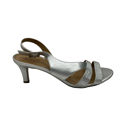 Sandals Heels Kitten By Naturalizer In Silver, Size:8
