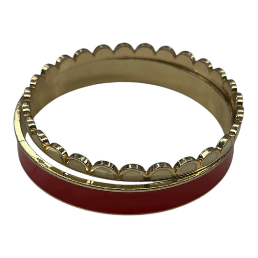 Bracelet Bangle By Clothes Mentor In Cream & Red, Size:02 Piece Set