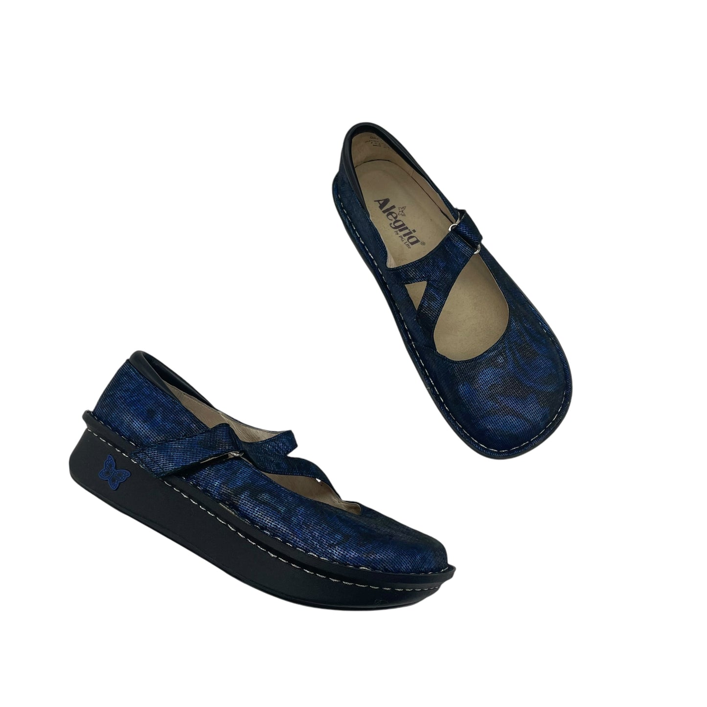 BLACK & BLUE SHOES FLATS by ALEGRIA Size:8.5