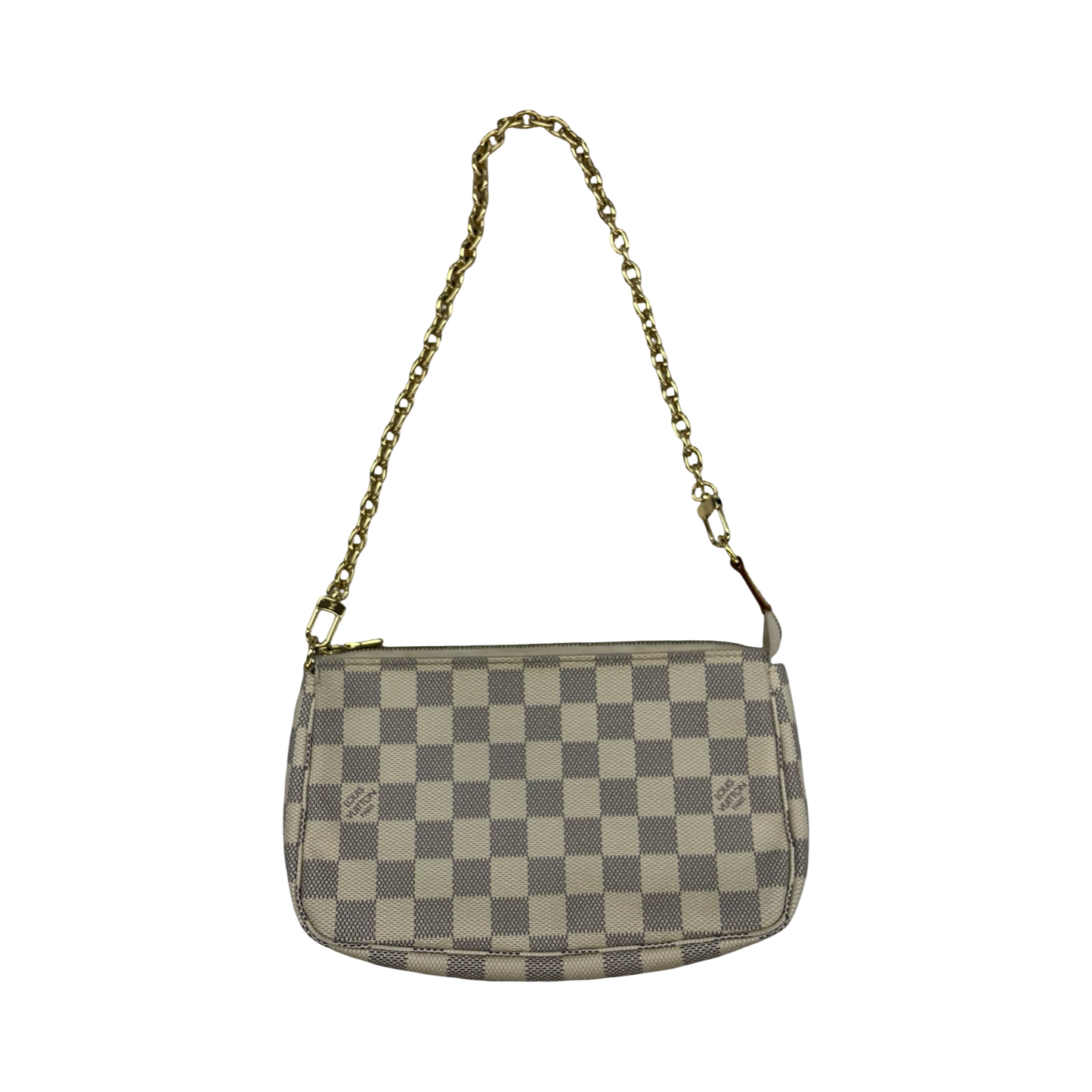 Handbag Luxury Designer By Louis Vuitton In Blue & Cream, Size:Small