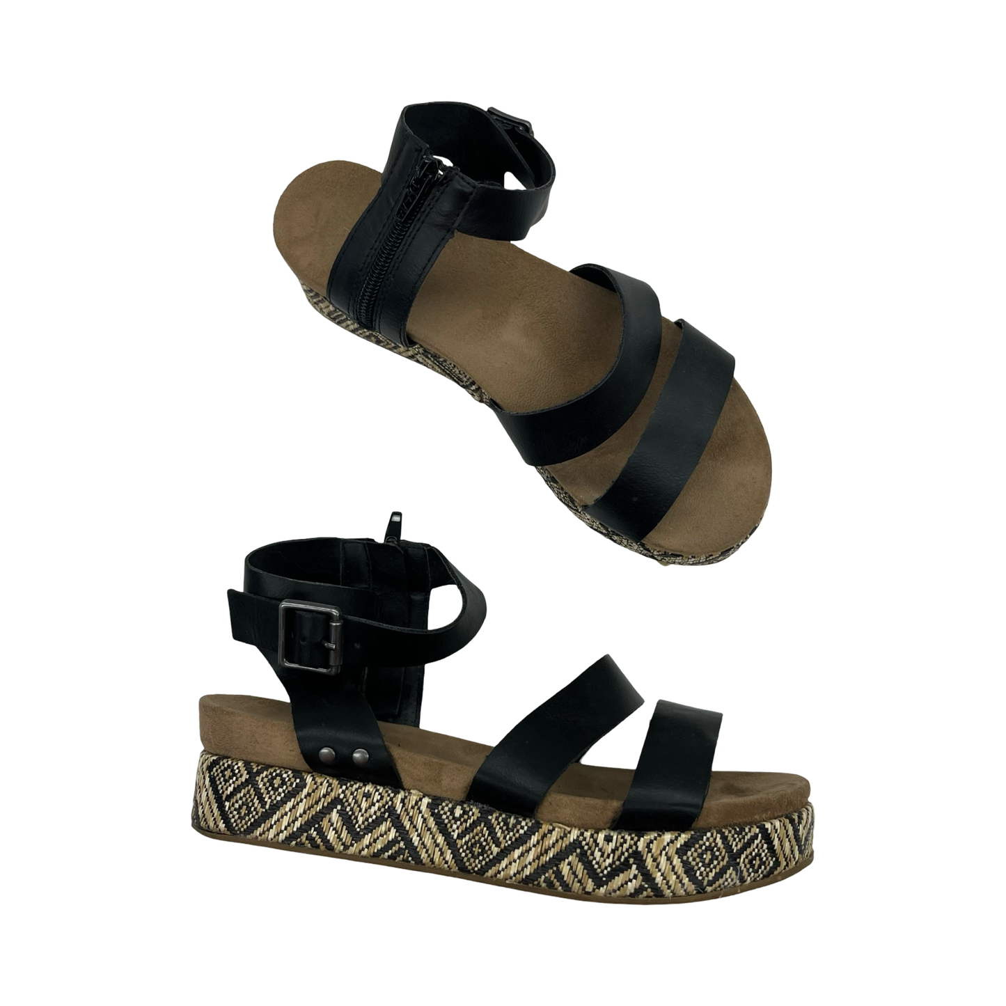 Sandals Heels Platform By Clothes Mentor In Black, Size:7