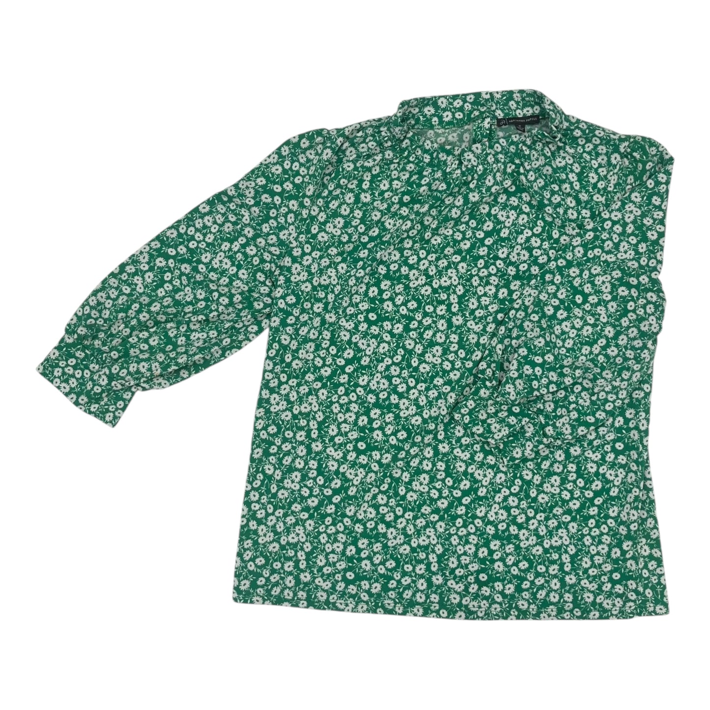 Top 3/4 Sleeve By Adrianna Papell In Green, Size:M
