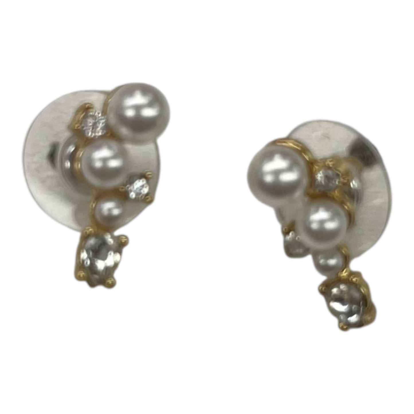 Earrings Stud By J. Crew In Gold & White