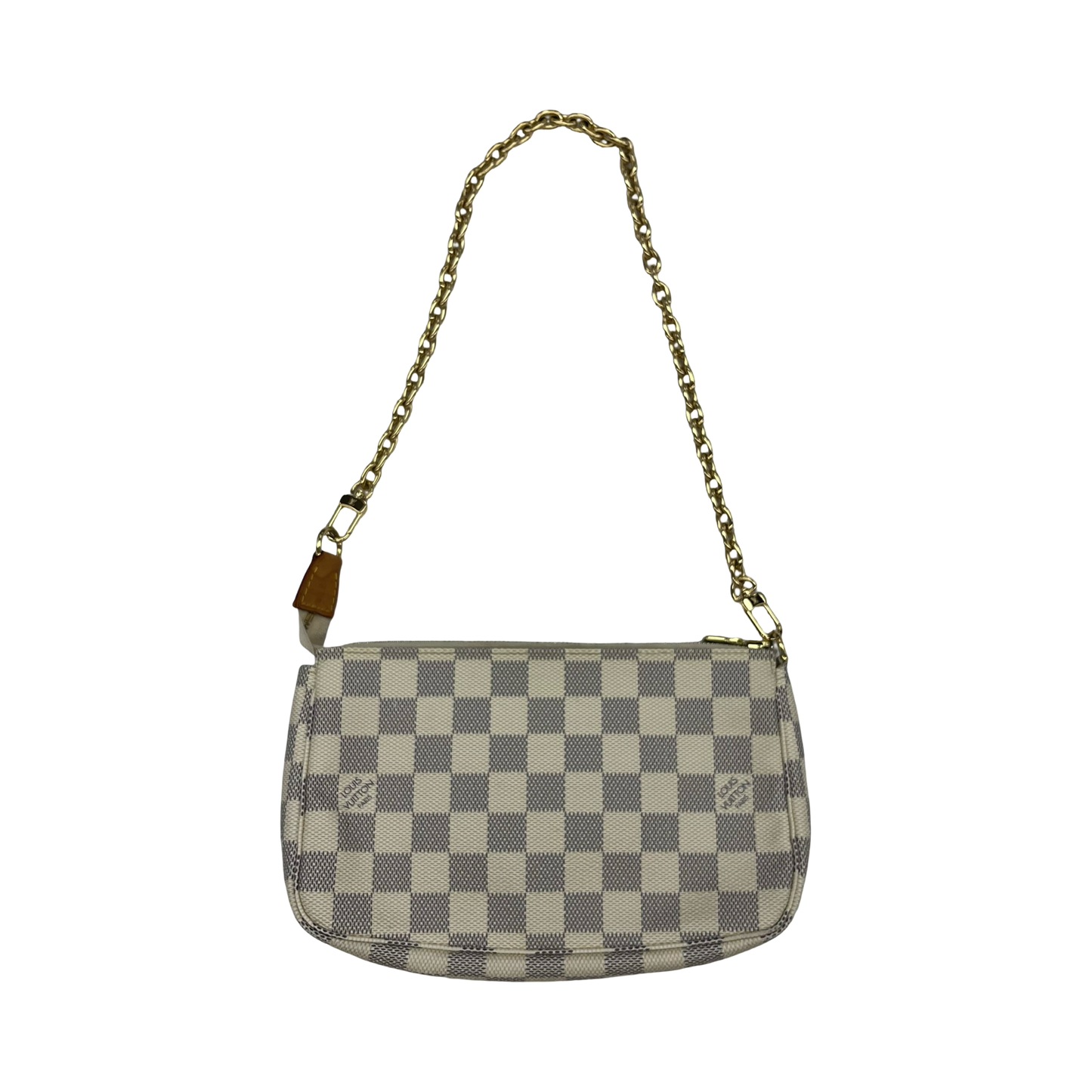 Handbag Luxury Designer By Louis Vuitton In Blue & Cream, Size:Small