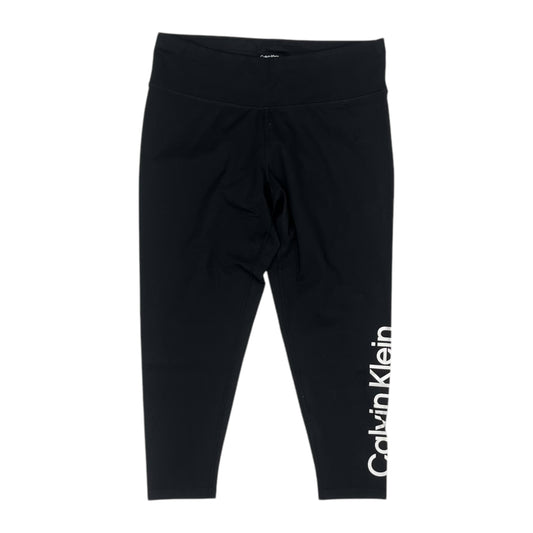 Athletic Leggings Capris By Calvin Klein In Black, Size:1X