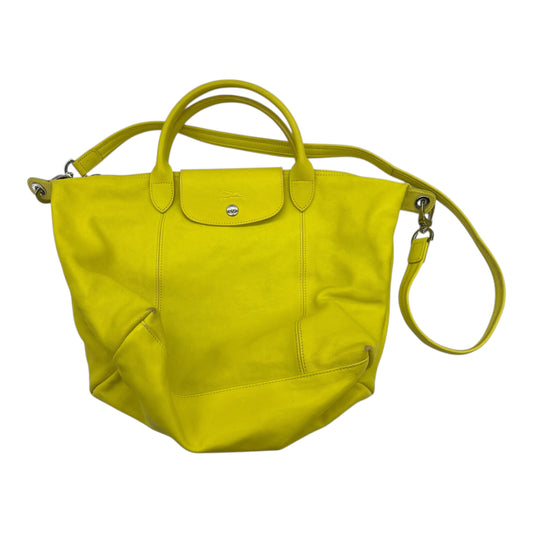 Handbag Designer By Longchamp In Yellow, Size:Medium