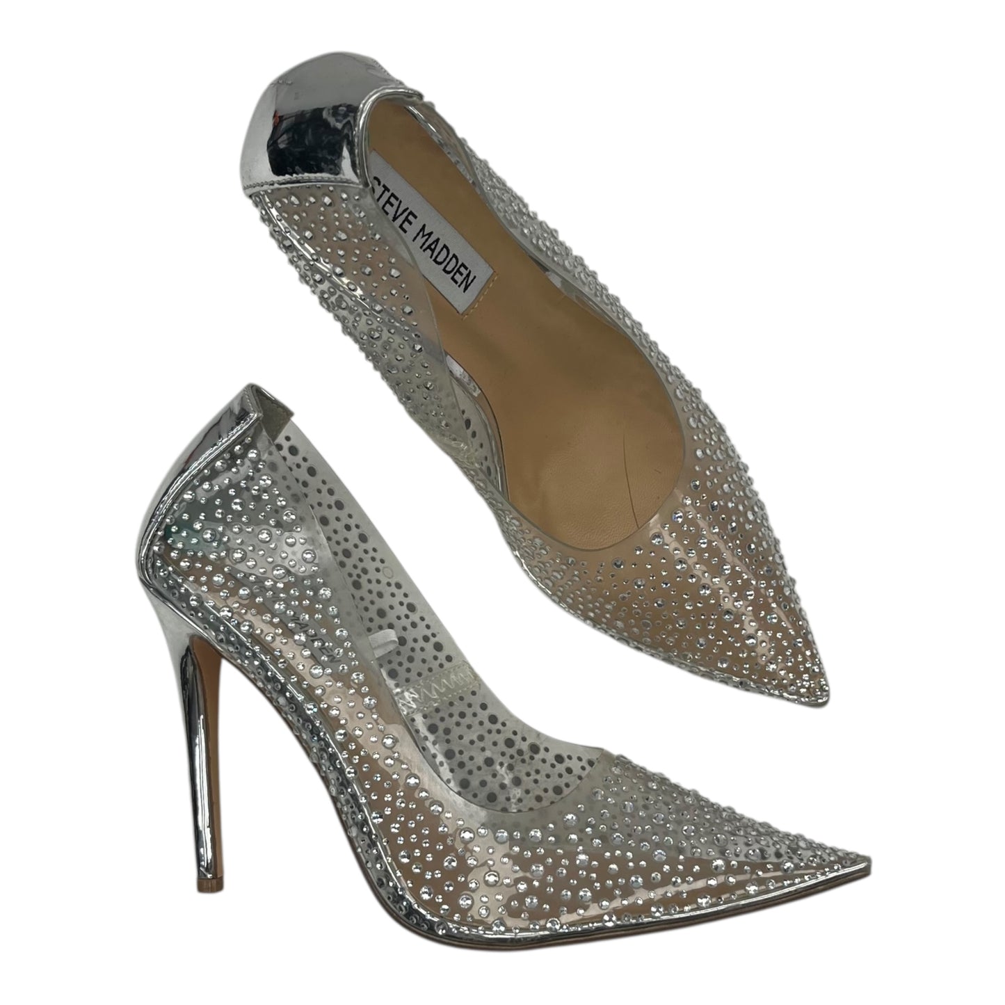 Shoes Heels Stiletto By Steve Madden In Silver, Size:8