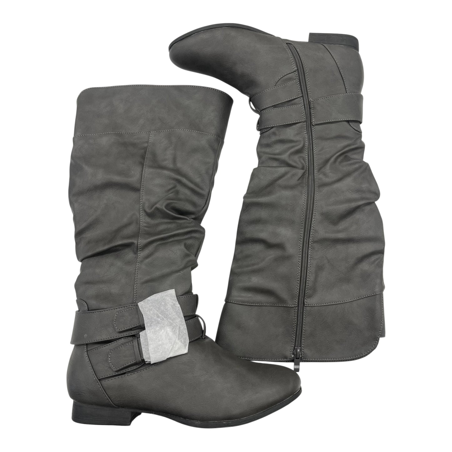 Boots Knee Flats By Cme In Grey, Size:10