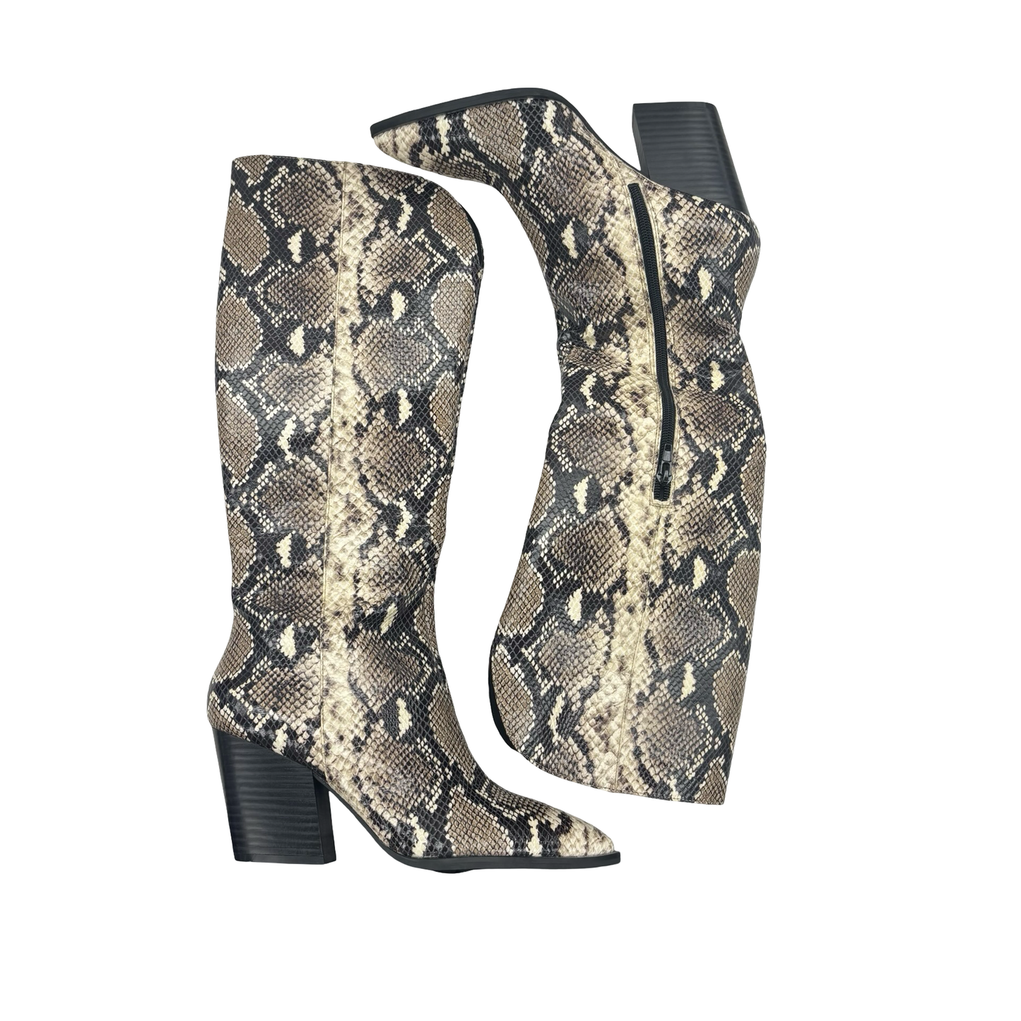 Boots Mid-Calf Heels By Inc In Snakeskin Print, Size:8