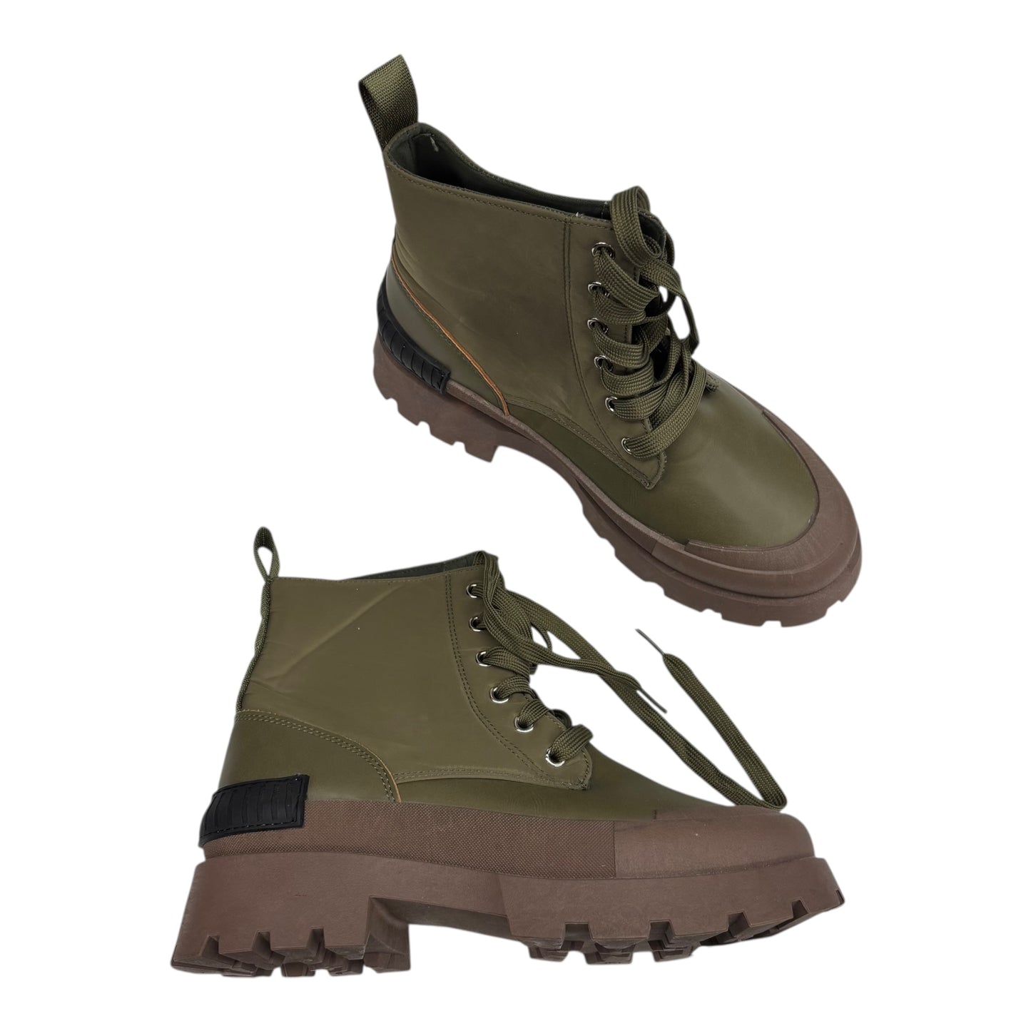 Boots Ankle Flats By Qupid In Green, Size:9