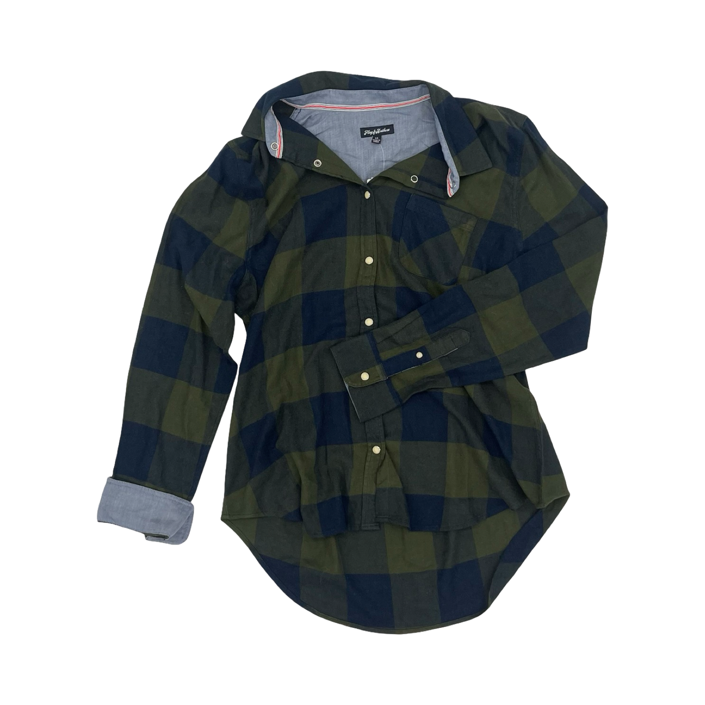 Top Ls By Clothes Mentor In Blue & Green, Size:M