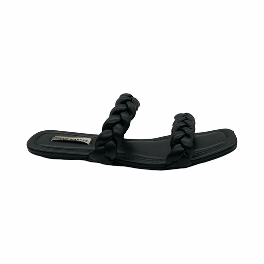 Sandals Flats By Steve Madden In Black, Size:8.5