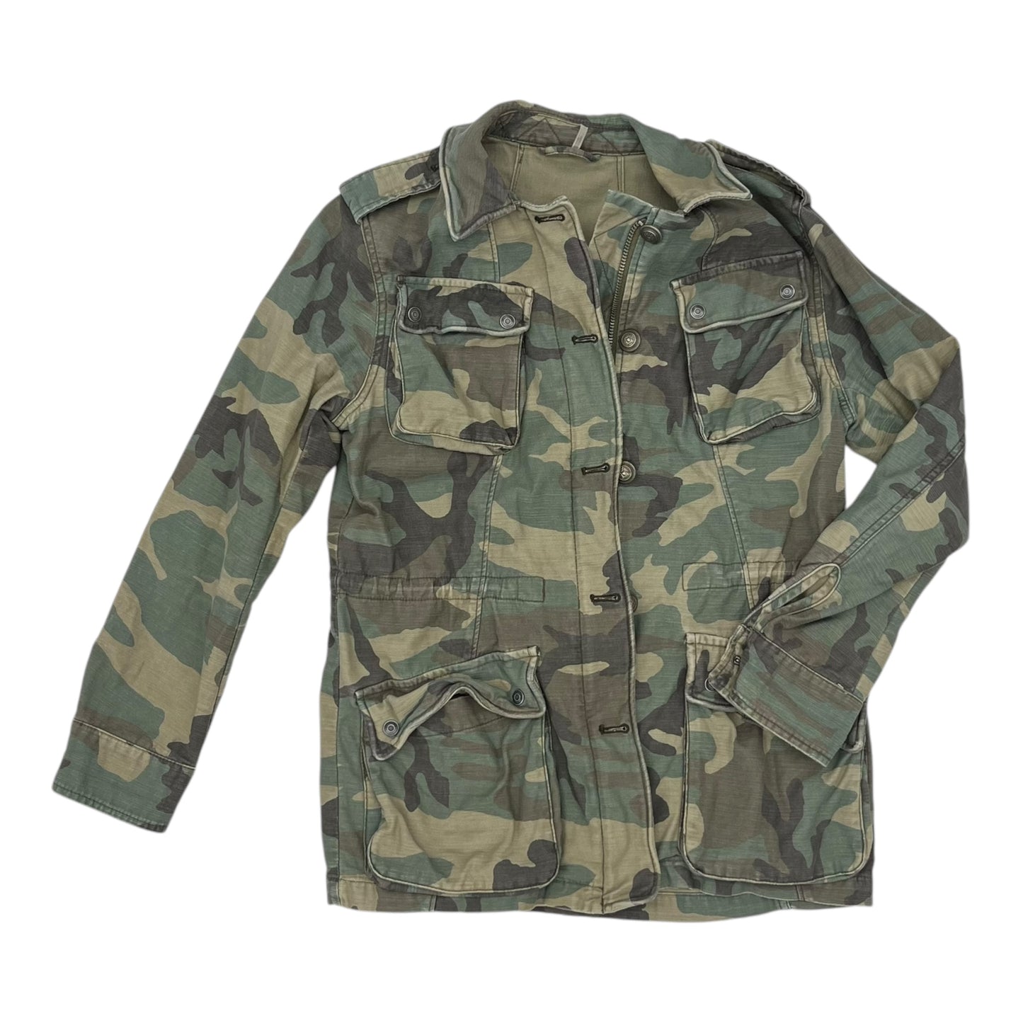 Jacket Denim By Free People In Camouflage Print, Size:S