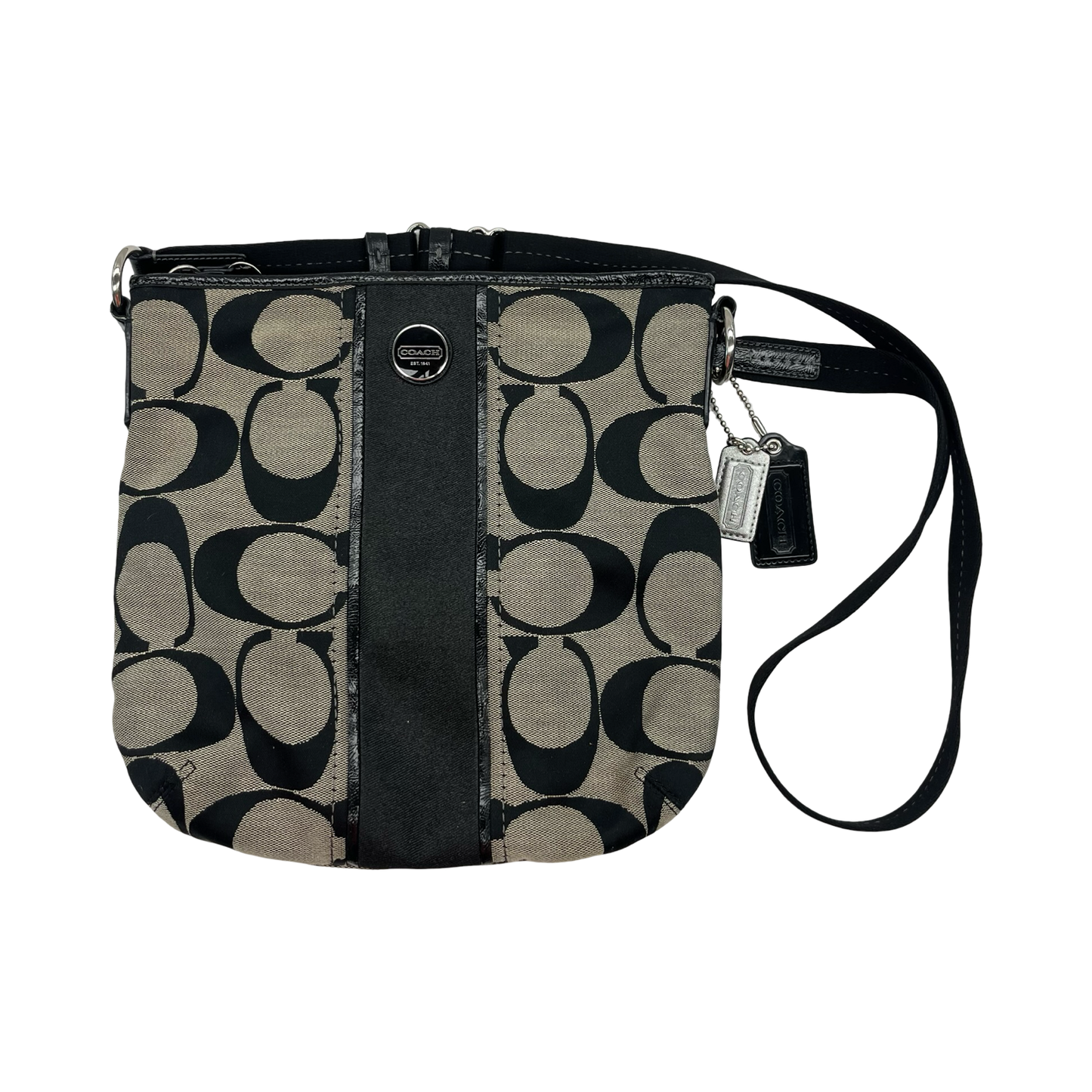 Crossbody Designer By Coach In Black & Brown, Size:Medium