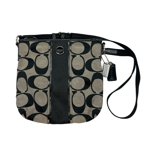 Crossbody Designer By Coach In Black & Brown, Size:Medium