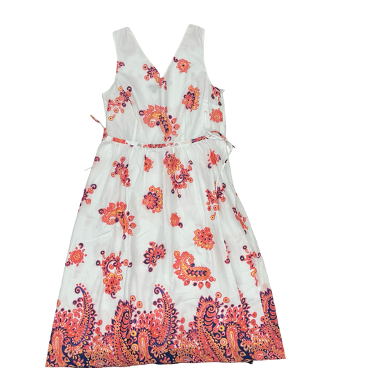 Dress Party Midi By Talbots In Pink & White, Size:12