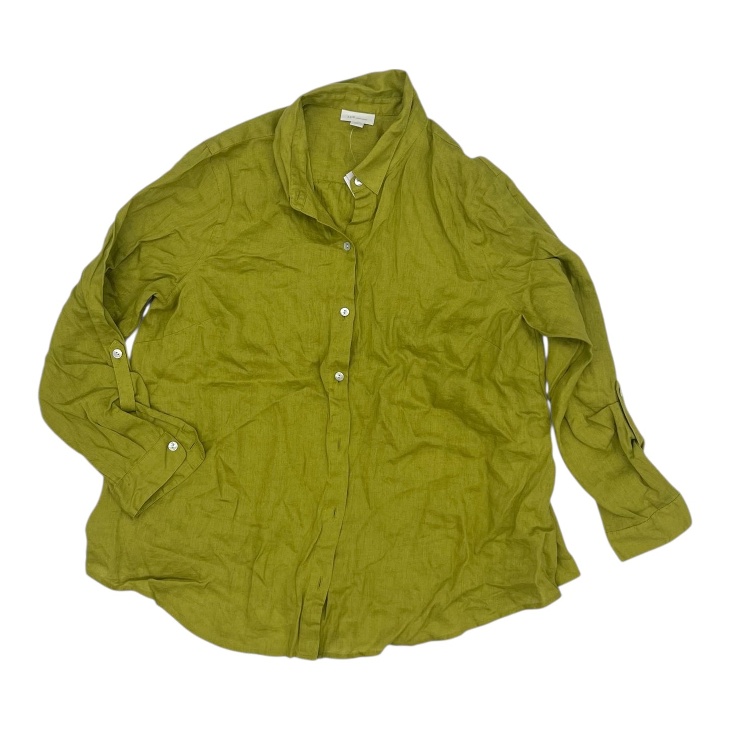 Blouse Ls By J. Jill In Green, Size:Lp