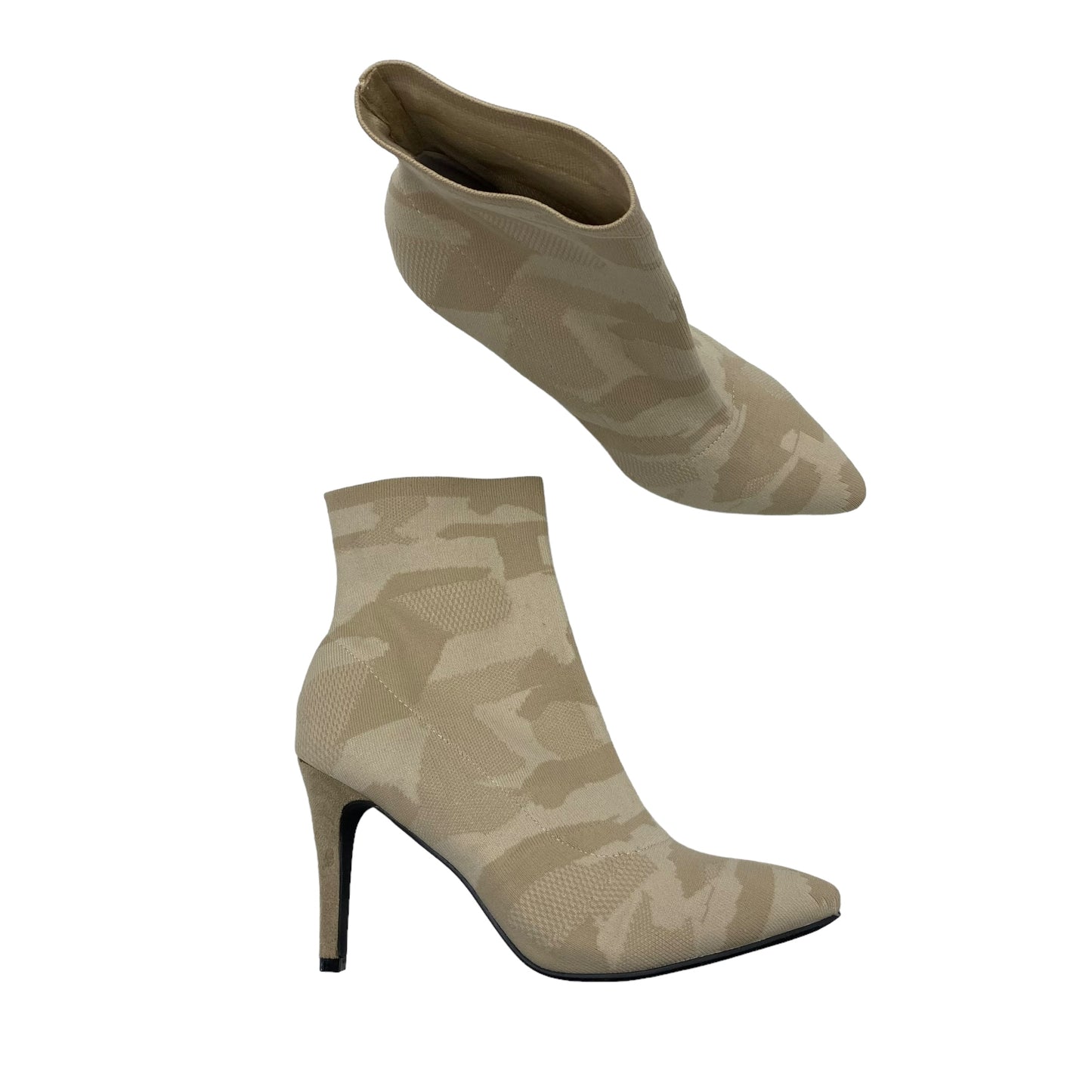 CREAM BOOTS ANKLE HEELS by MIA Size:8.5