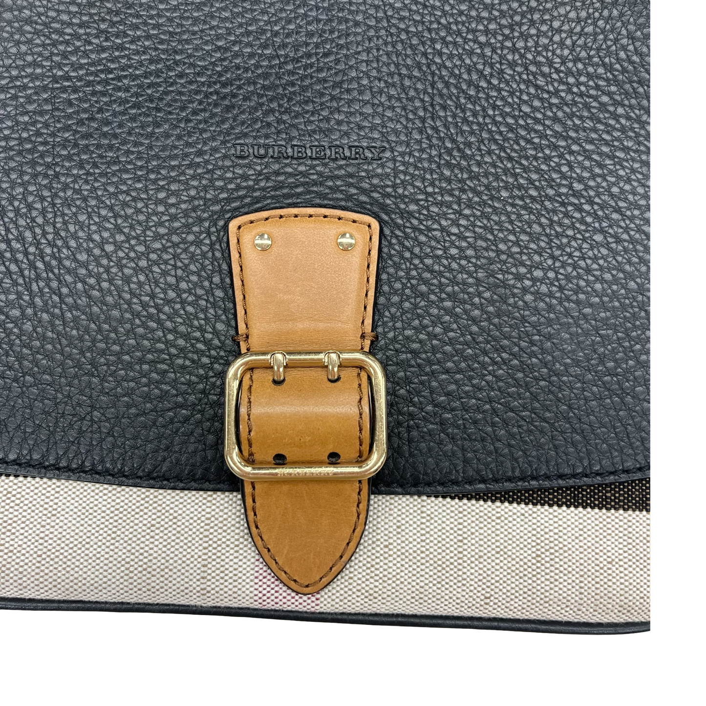 Crossbody Luxury Designer By Burberry In Black & Brown, Size:Medium