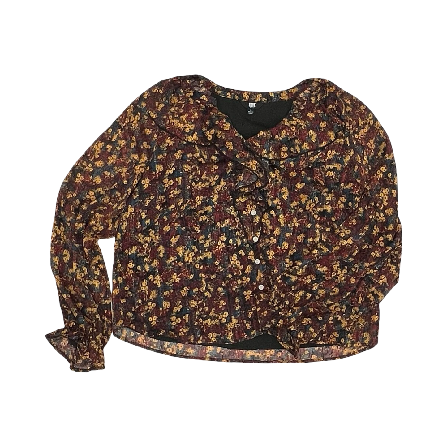 Blouse Designer By Frye In Gold & Red, Size:L