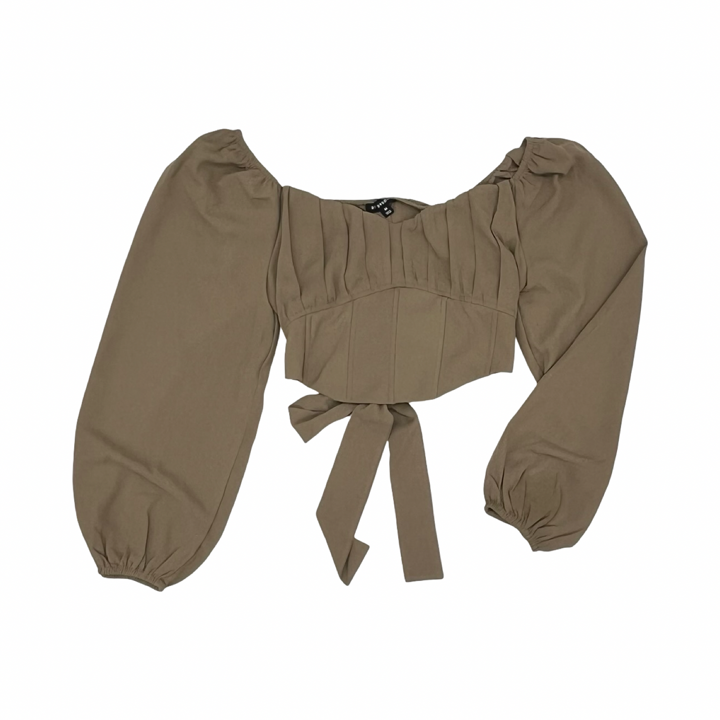 Blouse Ls By Blu Pepper In Tan, Size:M