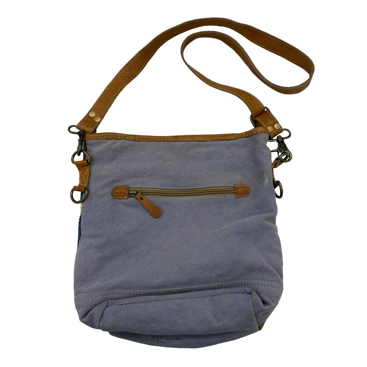 BLUE & BROWN CROSSBODY by MYRA Size:MEDIUM