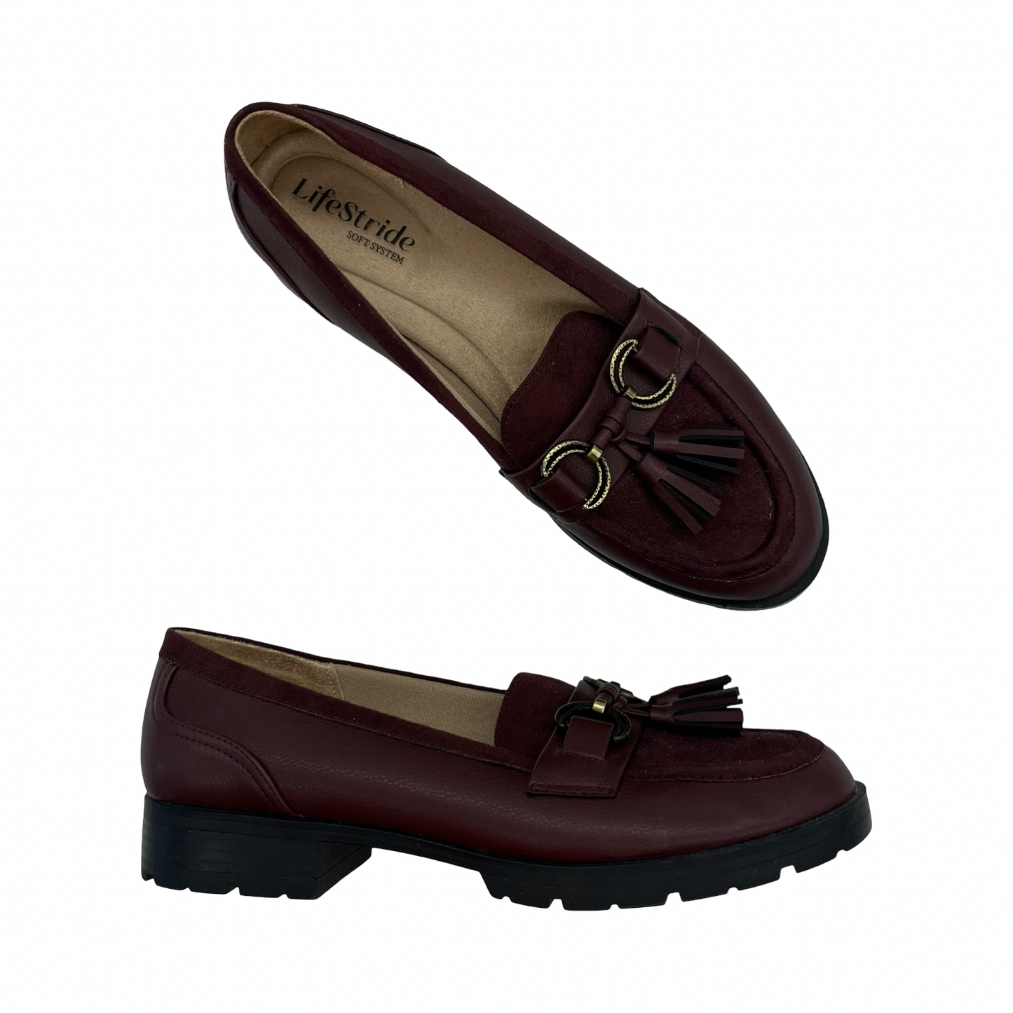 Shoes Flats By Life Stride In Maroon, Size:8.5