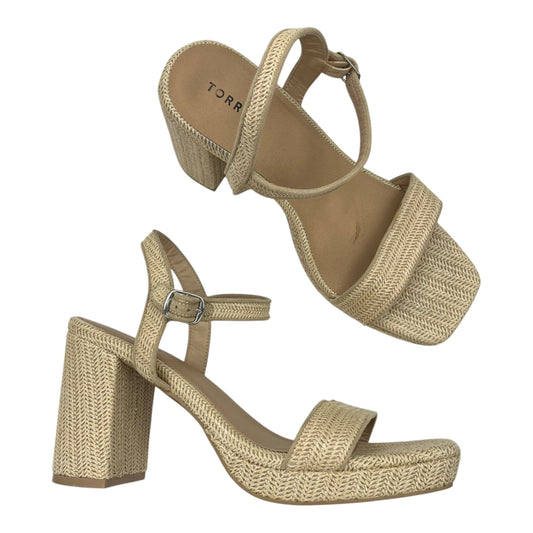 Sandals Heels Block By Torrid In Tan, Size:13