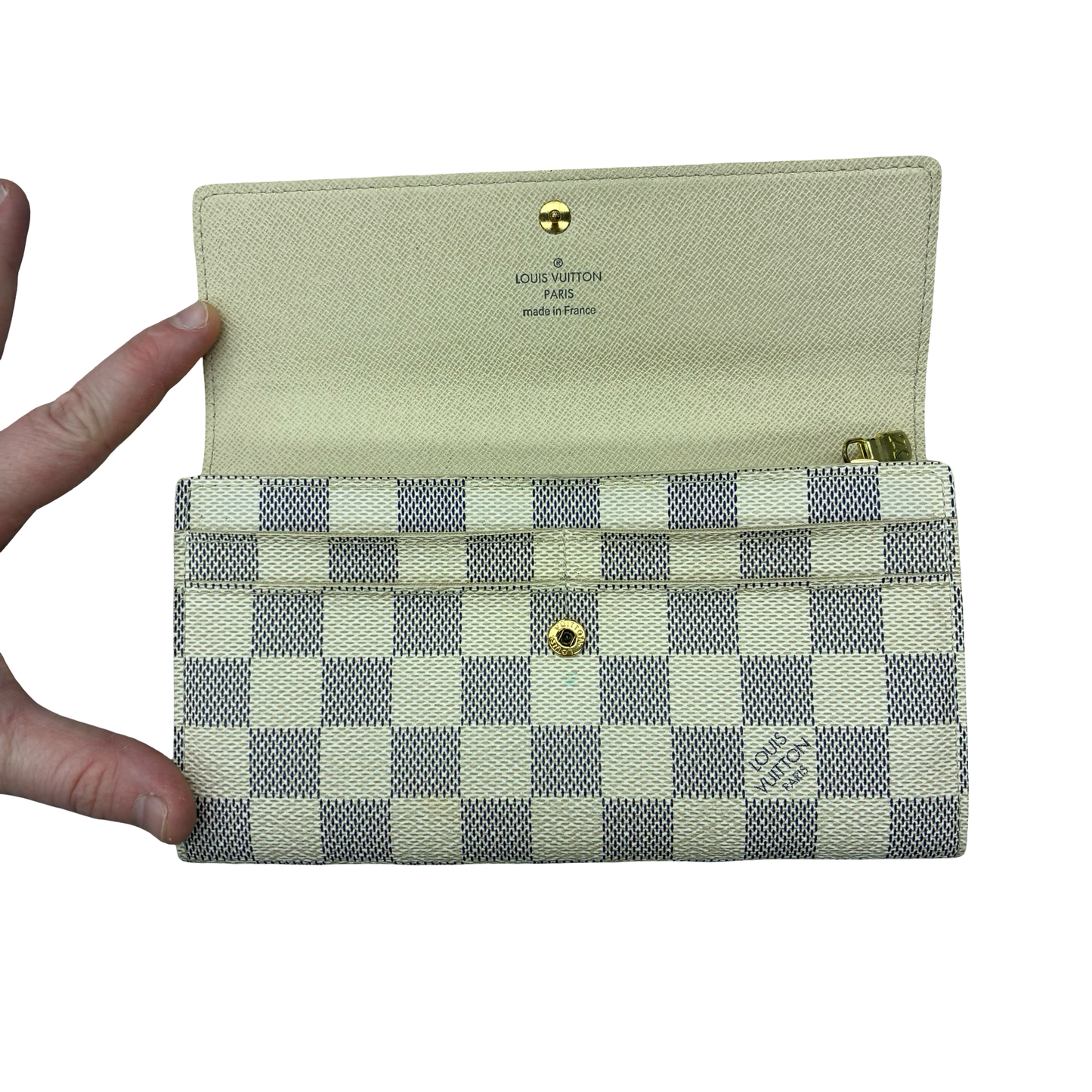 Wallet Luxury Designer By Louis Vuitton In Cream, Size:Medium