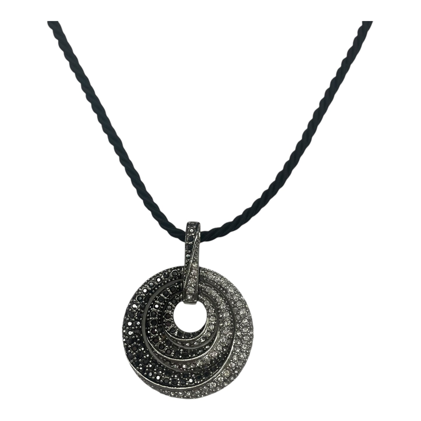 Necklace Pendant By Lia Sophia In Black & Silver