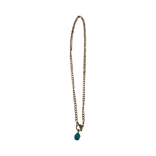 Necklace Pendant By Clothes Mentor In Blue & Gold