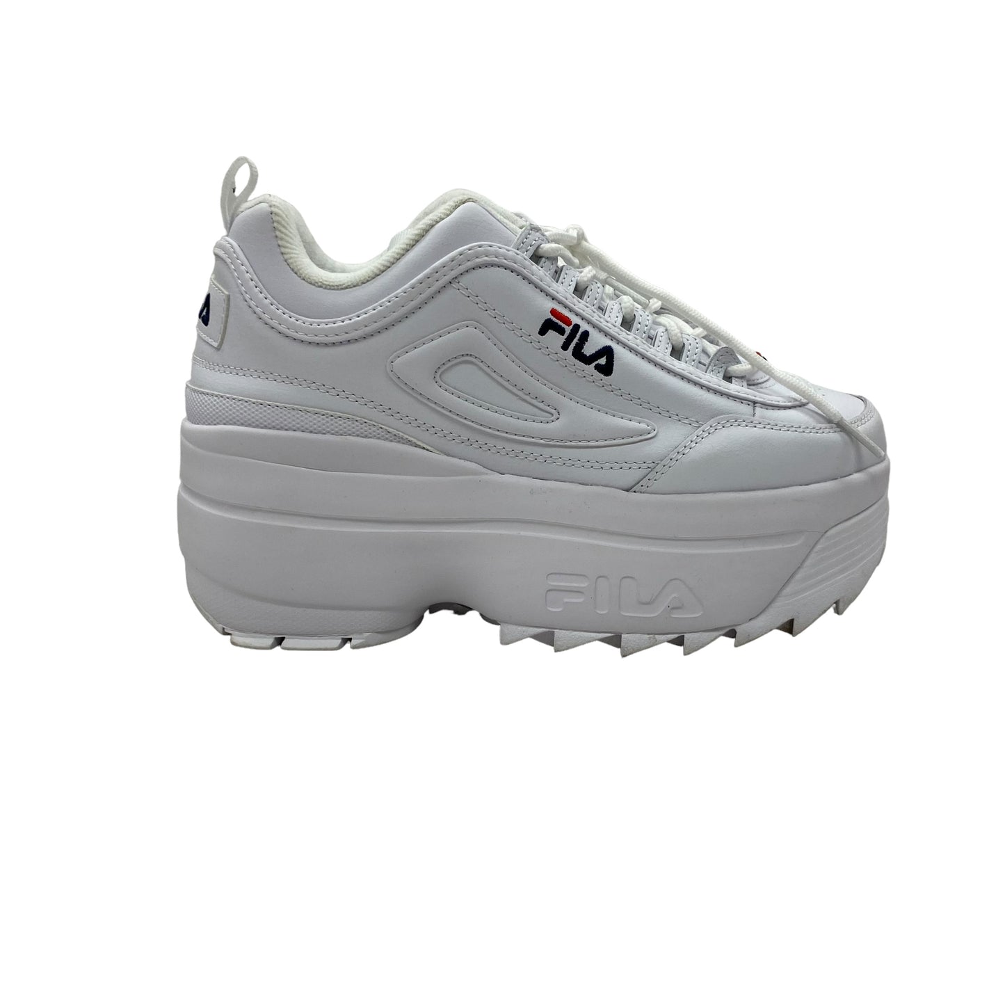 WHITE SHOES SNEAKERS PLATFORM by FILA Size:8.5