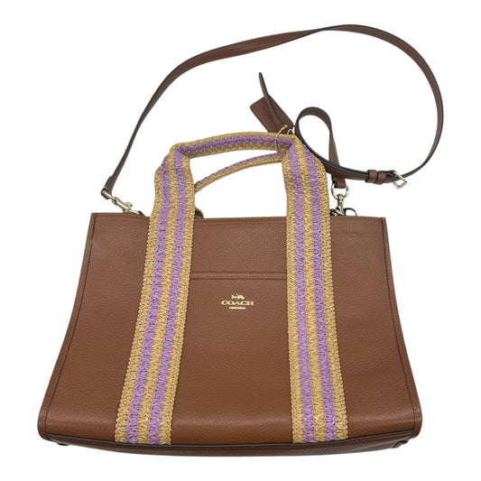 Handbag Designer By Coach In Brown & Purple, Size:Medium