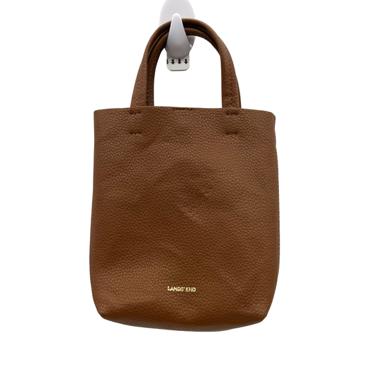 Handbag Leather By Lands End In Brown, Size:Small