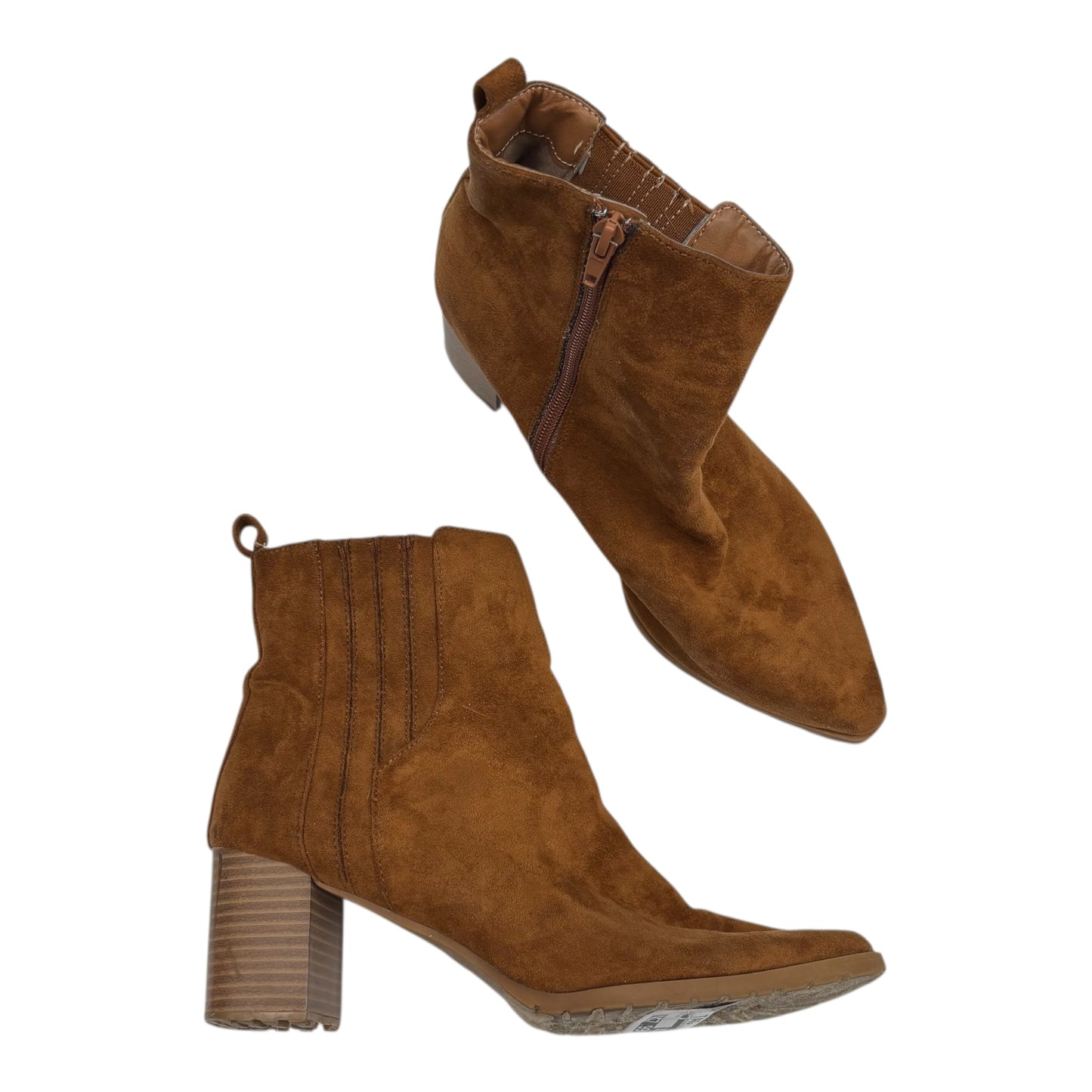 Boots Ankle Heels By Maurices In Brown, Size:8.5