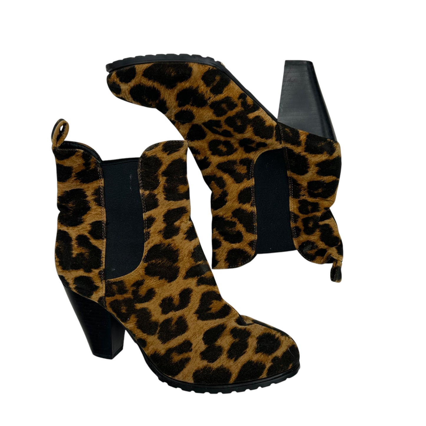 Boots Ankle Heels By Liliana In Animal Print, Size:8