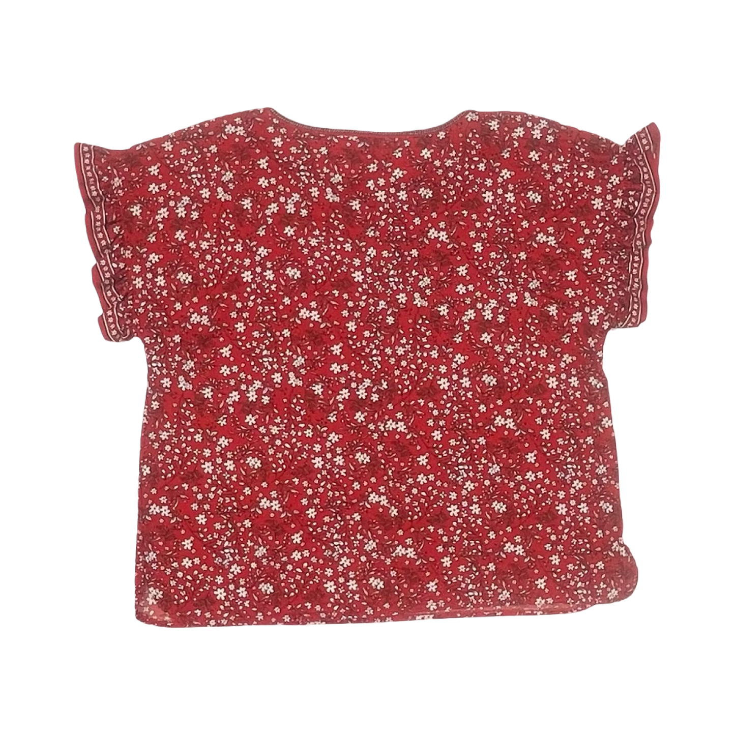 Blouse Ss By Max Studio In Red & White, Size:Xl