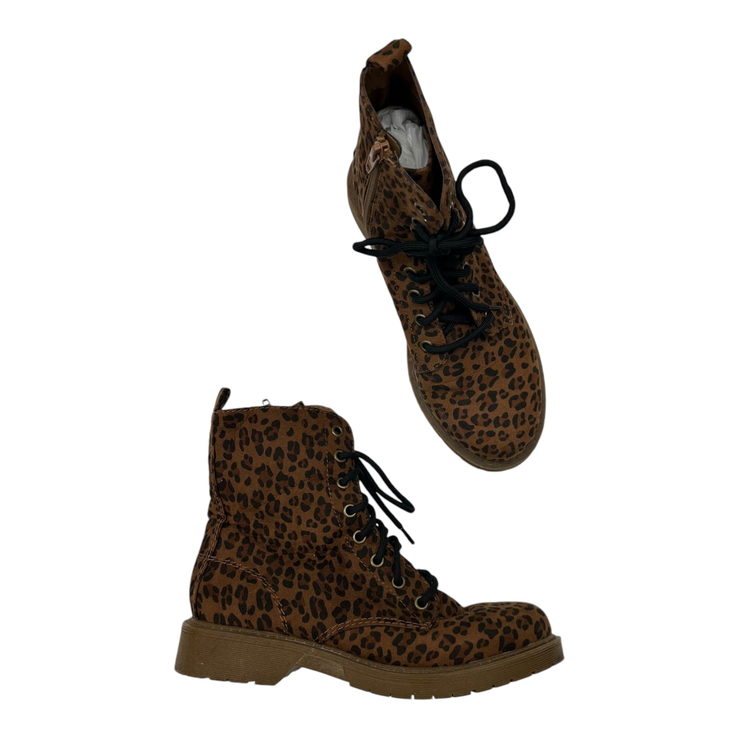 Boots Ankle Heels By Time And Tru In Animal Print, Size:7