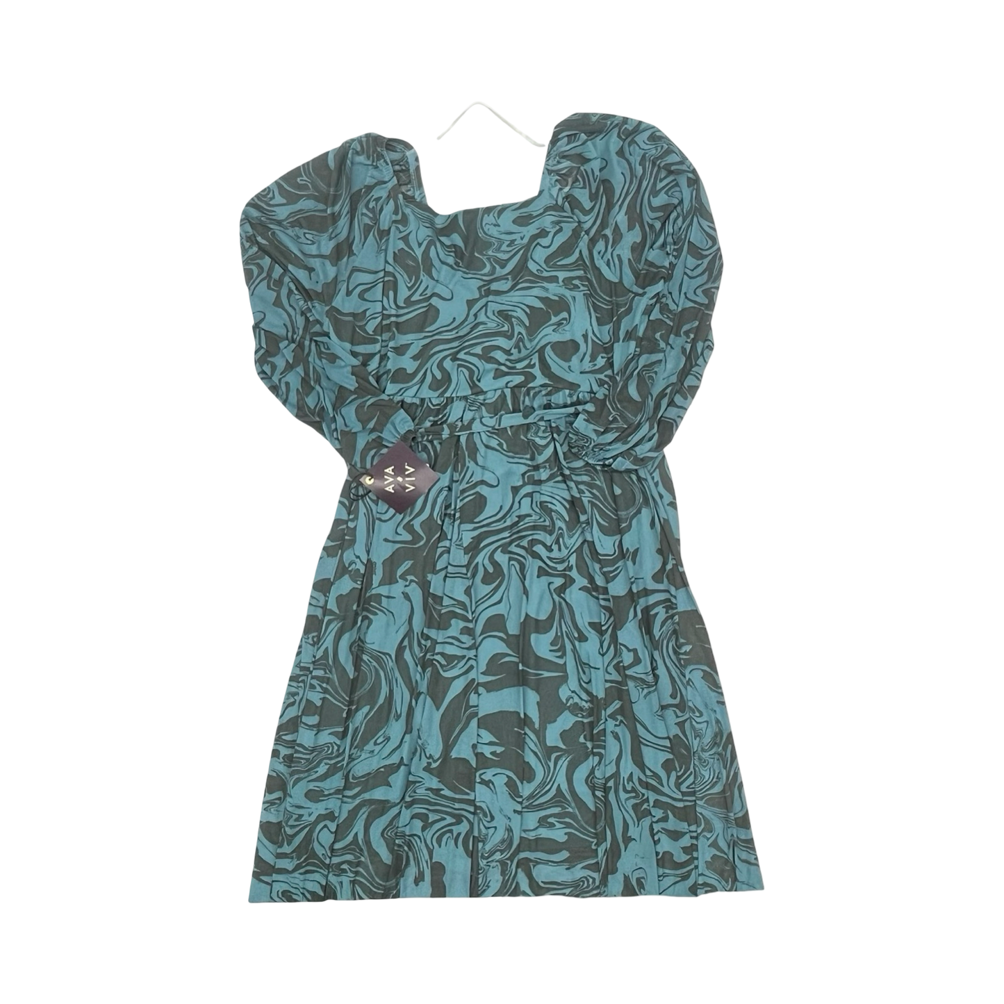 Dress Party Midi By Avec Les Filles In Blue & Grey, Size:1X