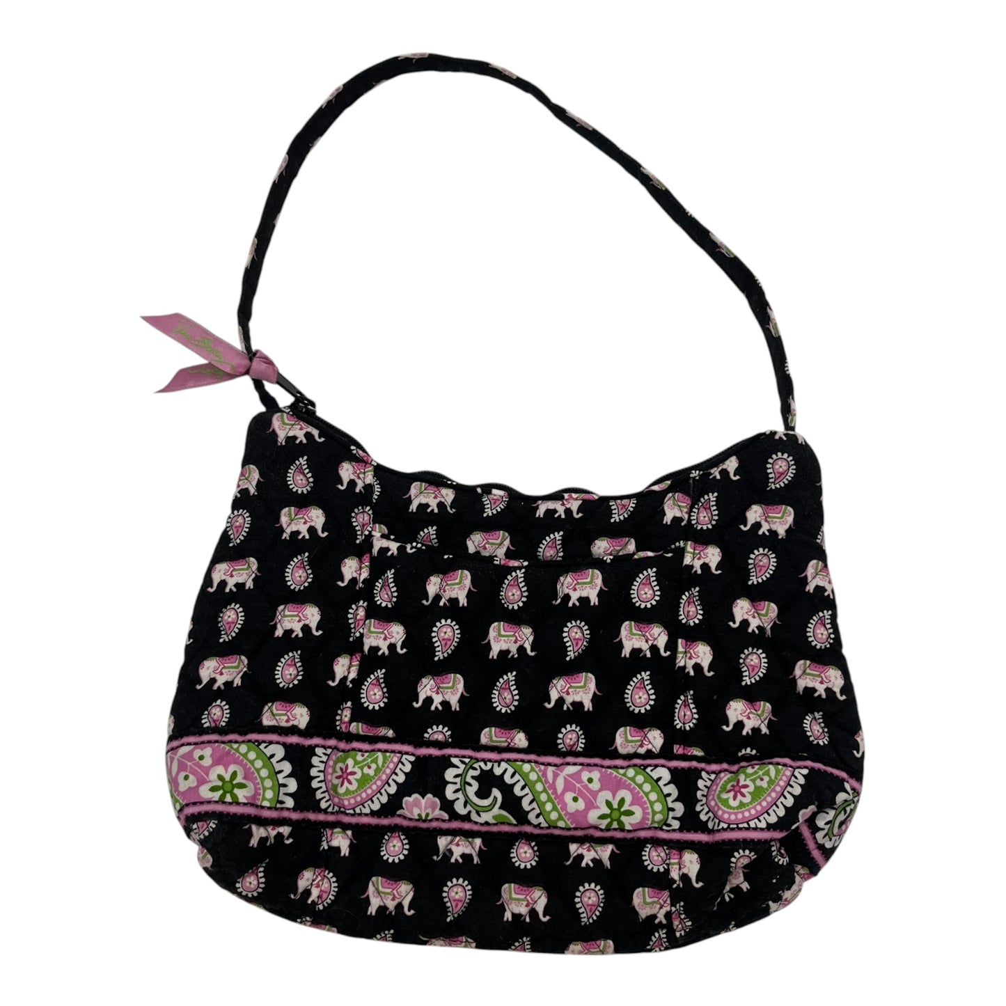 Handbag By Vera Bradley In Black & Pink, Size:Small