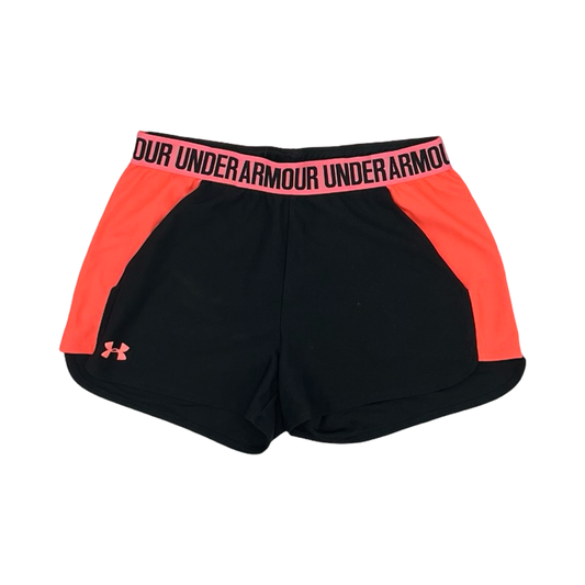 Athletic Shorts By Under Armour In Black & Orange, Size:M