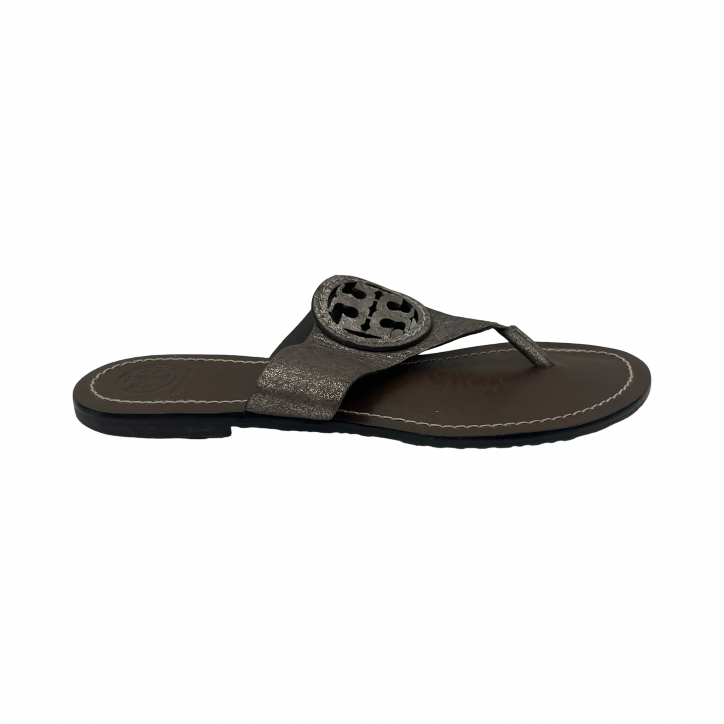 Sandals Designer By Tory Burch In Bronze, Size:7.5