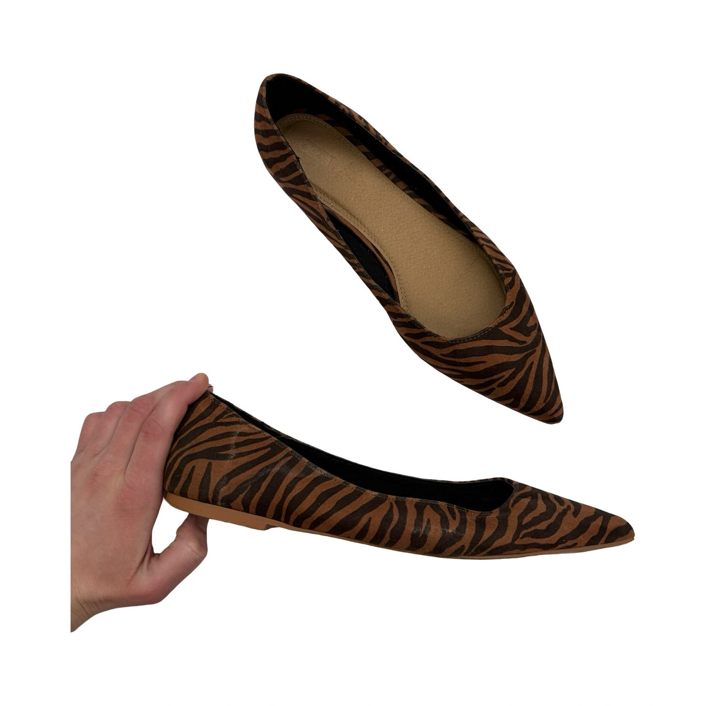 Shoes Flats By Clothes Mentor In Animal Print, Size:8