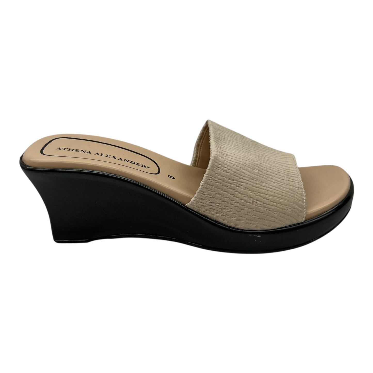 Sandals Heels Block By Clothes Mentor In Cream, Size:8