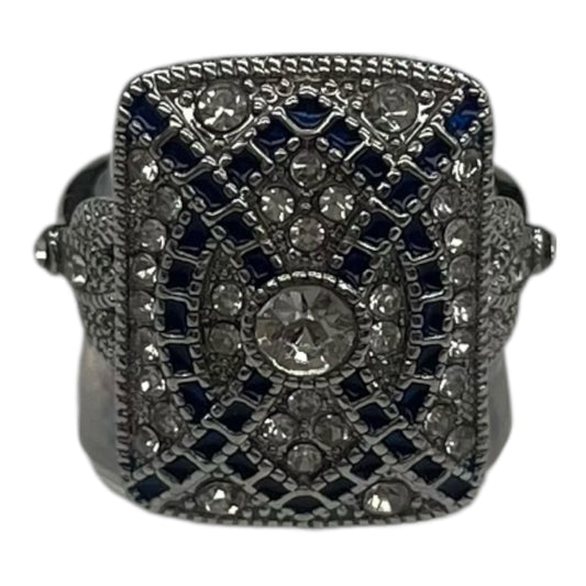 Ring Statement By Clothes Mentor In Blue & Silver, Size:8