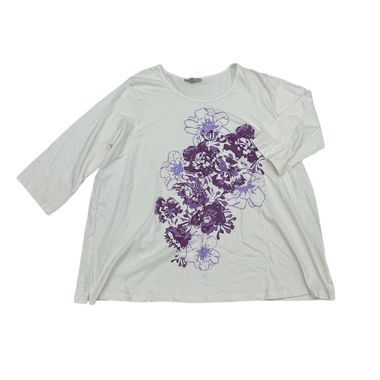 Top Ls By Woman Within In Purple & White, Size:2X