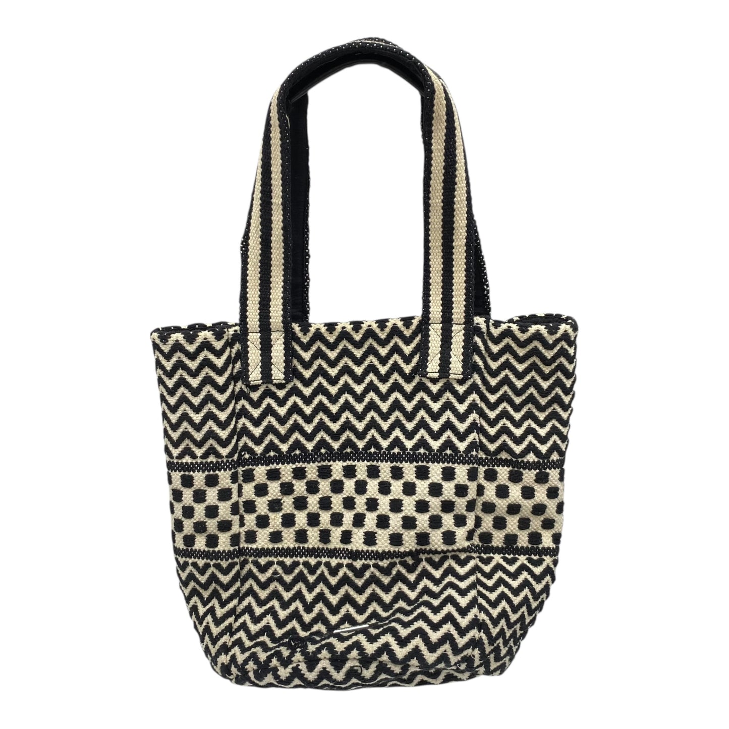 Tote Designer By Rebecca Minkoff In Black & Cream, Size:Medium