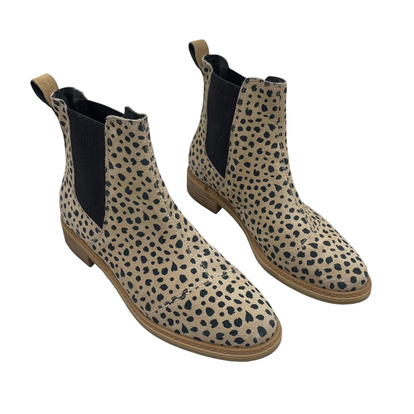 Boots Ankle Flats By Toms In Animal Print, Size:10